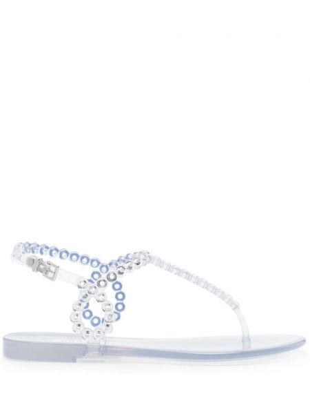Sandales à imprimé en cristal Aquazzura bleu