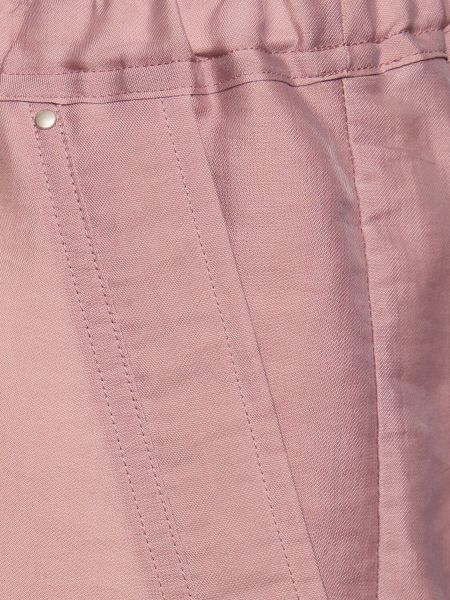 Μεταξωτό παντελόνι με ίσιο πόδι Rick Owens ροζ
