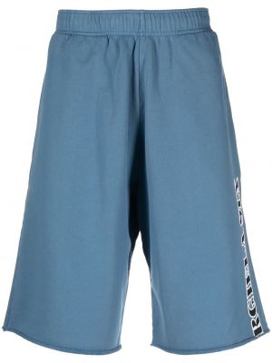 Pantaloni din bumbac cu imagine Mm6 Maison Margiela albastru