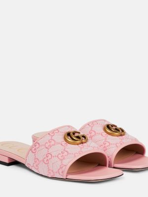 Кожени ниски обувки Gucci розово