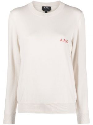Haftowany sweter A.p.c. biały