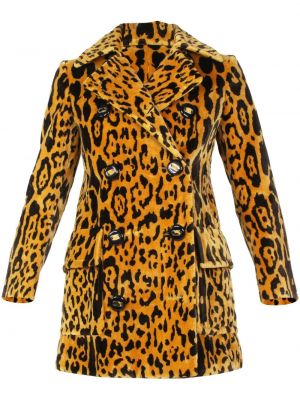 Палто от рипсено кадифе с принт с леопардов принт Prada Pre-owned