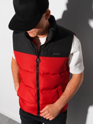 Prošívaná vesta Ombre Clothing červená