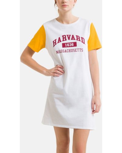 Camisón manga corta Harvard blanco