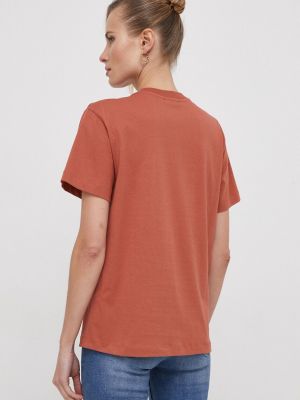 Bavlněné tričko Calvin Klein oranžové