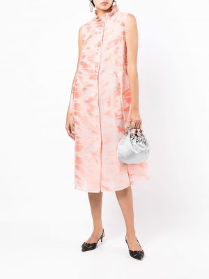 Midi šaty s potiskem Shiatzy Chen růžové