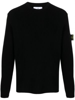 Памучен пуловер Stone Island черно