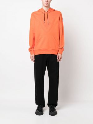 Raštuotas medvilninis džemperis su gobtuvu Rossignol oranžinė