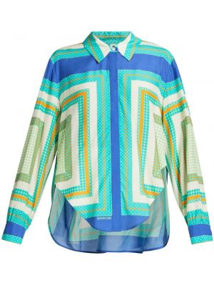 Košeľa s potlačou s abstraktným vzorom Simkhai modrá
