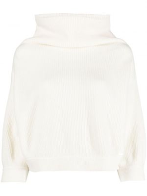 Кашмирен пуловер със стояща яка Akris бяло