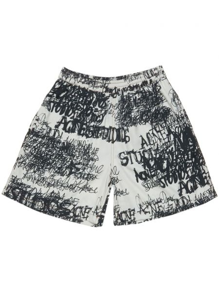 Abstrakti printti painettu shortsit Acne Studios harmaa