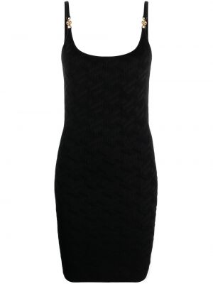 Плетена коктейлна рокля Versace черно