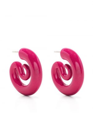 Boucles d'oreilles à boucle à motif serpent Panconesi rose
