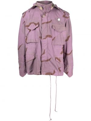 Bavlnená bunda s potlačou s abstraktným vzorom Oamc fialová