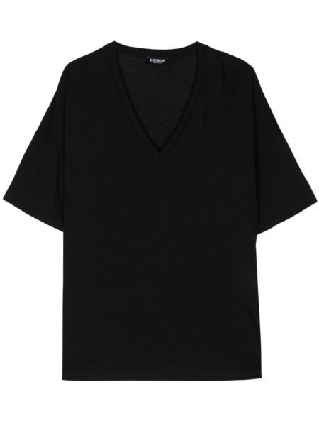 Jersey majica z v-izrezom Dondup črna