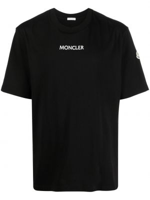 Tricou din bumbac cu imagine Moncler negru