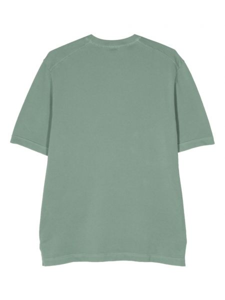 Dryžuotas medvilninis marškinėliai Zegna žalia