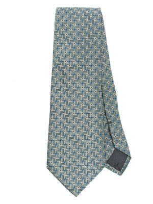 Žakárová hedvábná kravata Giorgio Armani zelená