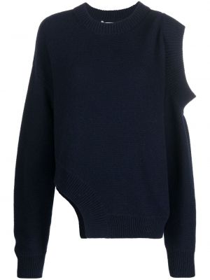 Асиметричен кашмирен пуловер Stella Mccartney синьо