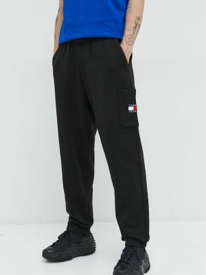 Bavlněné sportovní kalhoty Tommy Jeans černé