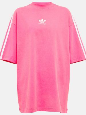 Camiseta de algodón Balenciaga rosa
