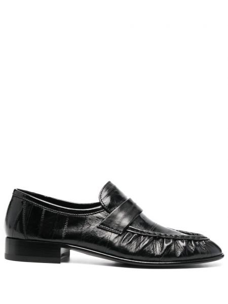 Pantofi loafer din piele slip-on The Row negru