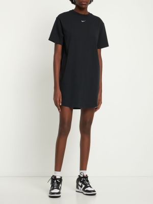 Oversized mini šaty s krátkými rukávy Nike černé