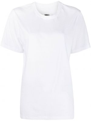 Bavlněné tričko s potiskem s krátkými rukávy Mm6 Maison Margiela - bílá