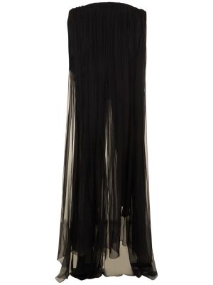 Šifonové hedvábné šaty jersey Valentino - černá