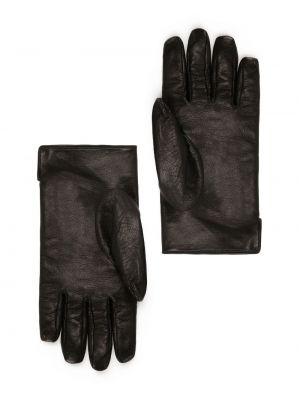 Rękawiczki skórzane Dolce And Gabbana czarne