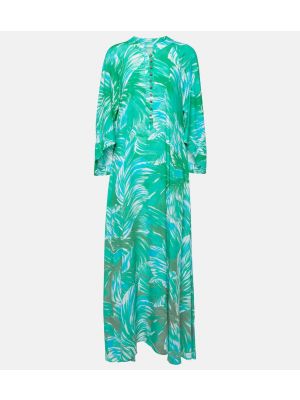 Sukienka długa z nadrukiem Melissa Odabash zielona