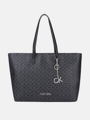 Bolso shopper con estampado Calvin Klein negro