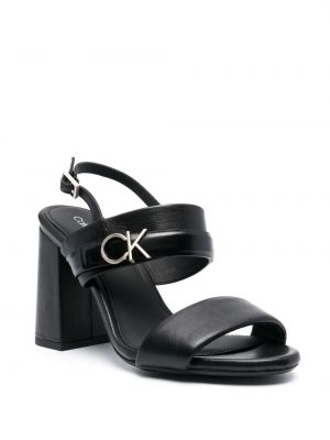 Sandały skórzane Calvin Klein czarne