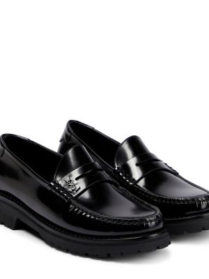 Δερμάτινα loafers Saint Laurent μαύρο
