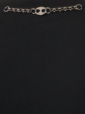 Camiseta de tela jersey de crepé Rabanne negro