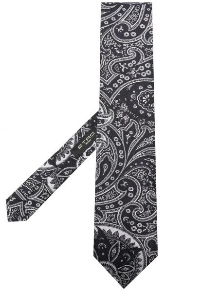 Corbata de cachemir con estampado con estampado de cachemira Etro negro