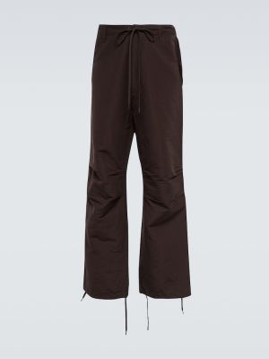 Pantaloni di lino di cotone Auralee marrone