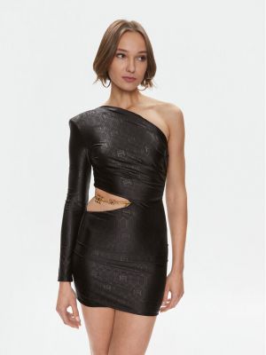 Slim fit koktejlové šaty Elisabetta Franchi černé