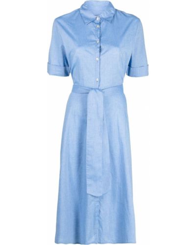Sukienka bawełniana Woolrich niebieska
