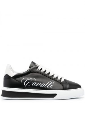 Sneakers με κορδόνια με δαντέλα Roberto Cavalli μαύρο