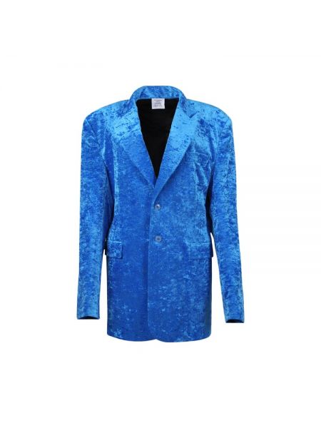 Синяя бархатная куртка Vetements