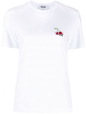 T-shirt ricamato Msgm bianco