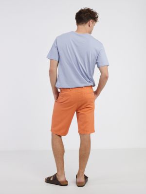 Ľanové džínsové šortky Pepe Jeans oranžová