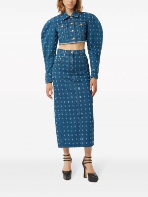 Džínová sukně s oděrkami Nina Ricci modré