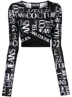 Crop top Versace Jeans Couture svart