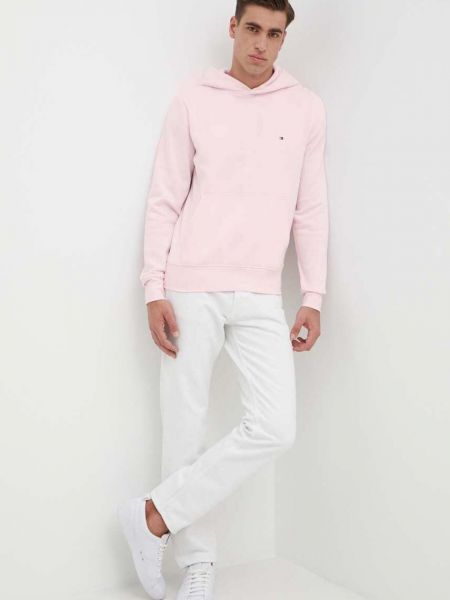 Однотонный свитер с капюшоном Tommy Hilfiger розовый