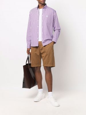 Pūkinė pledinė marškiniai su sagomis Mackintosh violetinė