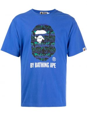 Bavlnené tričko s potlačou A Bathing Ape® modrá