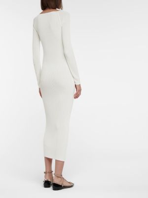Μίντι φόρεμα από ζέρσεϋ Valentino λευκό