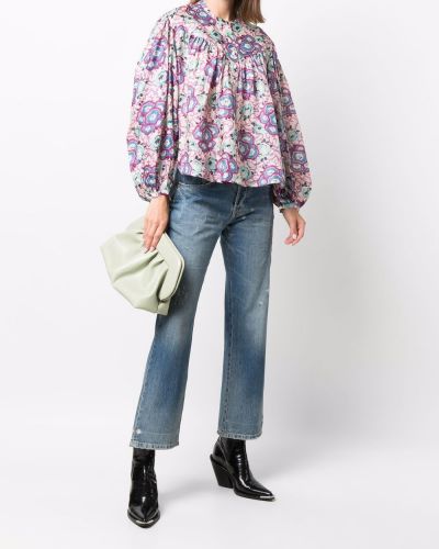 Blusa de seda de flores con estampado Isabel Marant